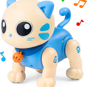 ربات اسباب بازی گربه موزیکال کنترلی آبی Robot Cat Toy for Kids, Remote Control Kitty Toys_اسباب بازی